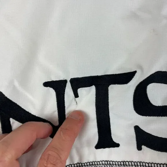 Vtg 90s Saints Reebok Spellout 1/4 Zip Windbreaker Jacket Mock Neck Men's M* NFL - Picture 11 of 12